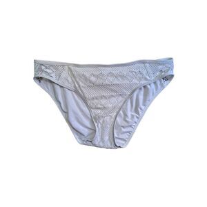 Becca by Rebecca Virtue Kennedy Crochet Tab Side Hipster Bikini Bottom White Med
